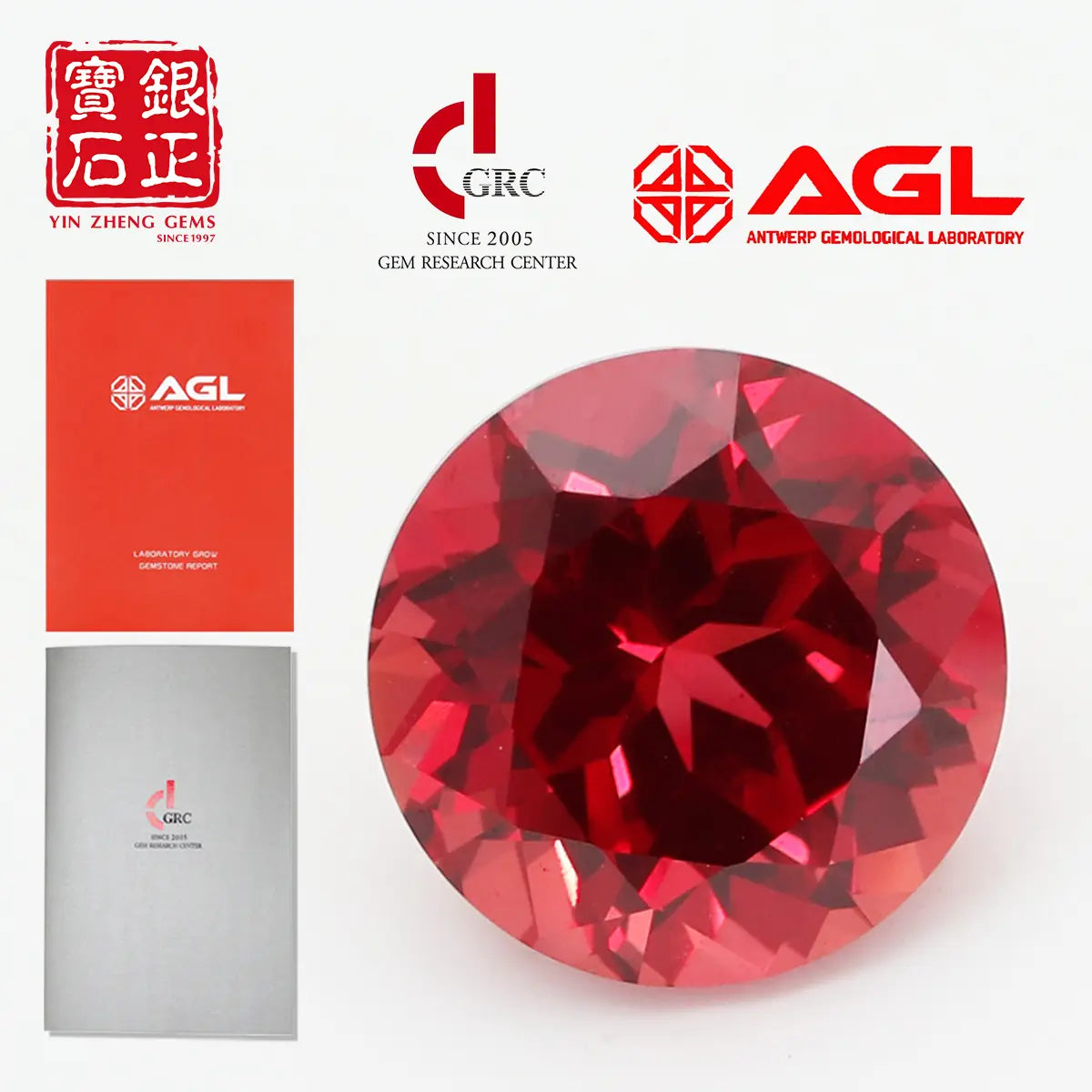 Flame Melted Sunset Color Synthetic Lab Paparacha Round