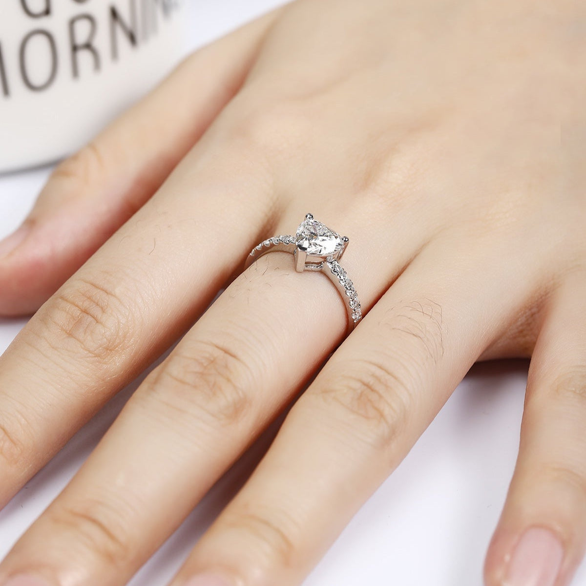 PT950 Platinum 1.10ct Heart Shaped Lab Grown Diamond Ring A PTJ133