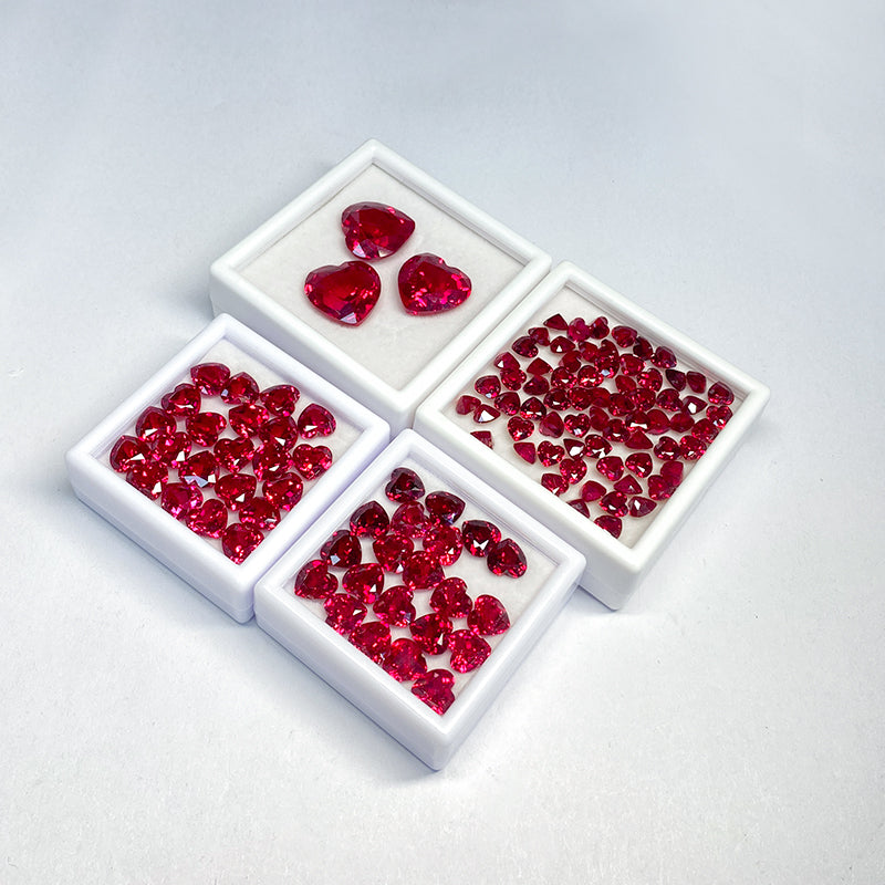 Czochralski Lab Grown Ruby Heart Shape