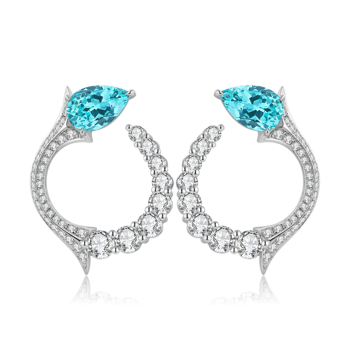 S925 Silver 5.93ct Lab Grown Paraiba Earring A JE581Y