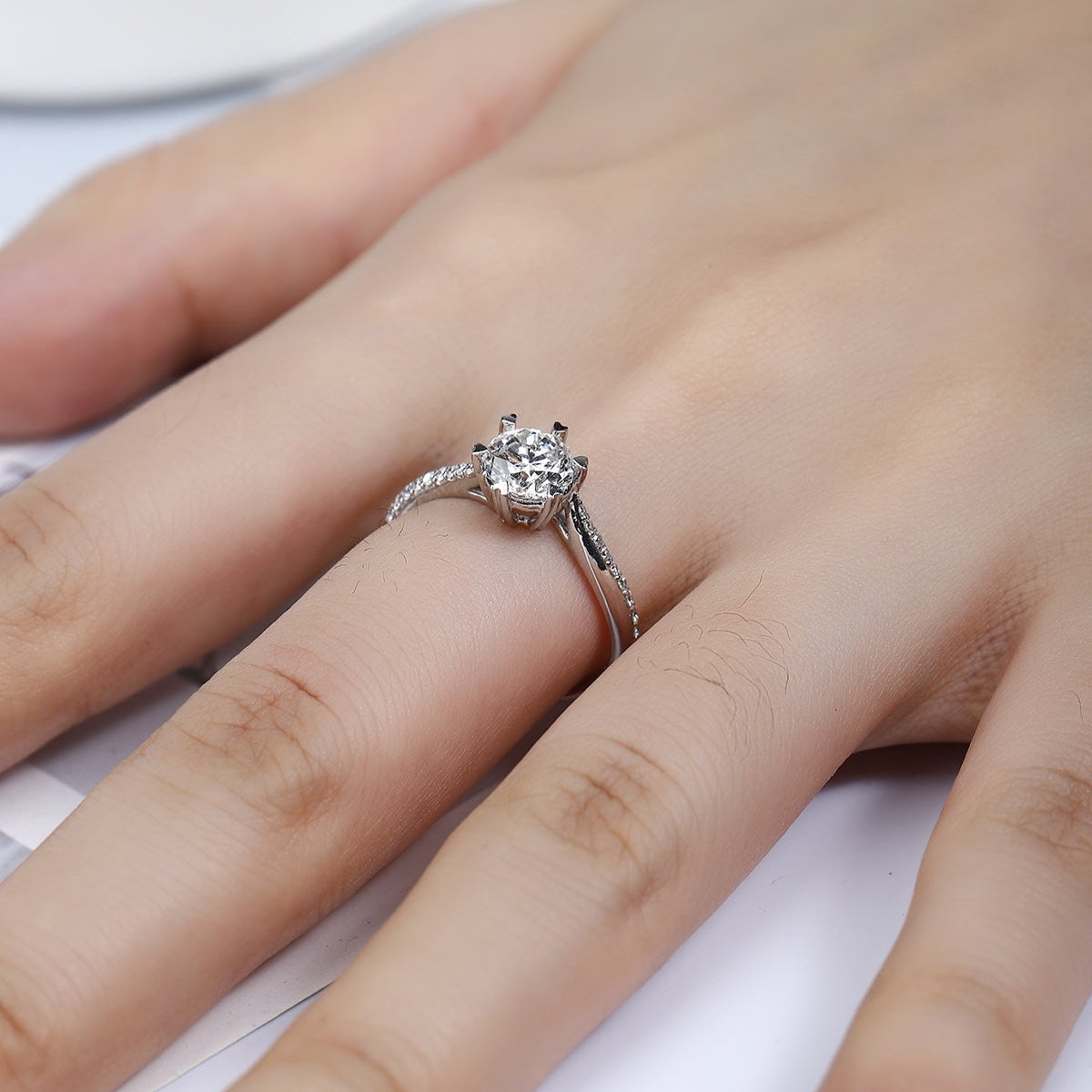 PT950 1.04ct Circular Lab Grown Diamond Ring PTJ097 Platinum