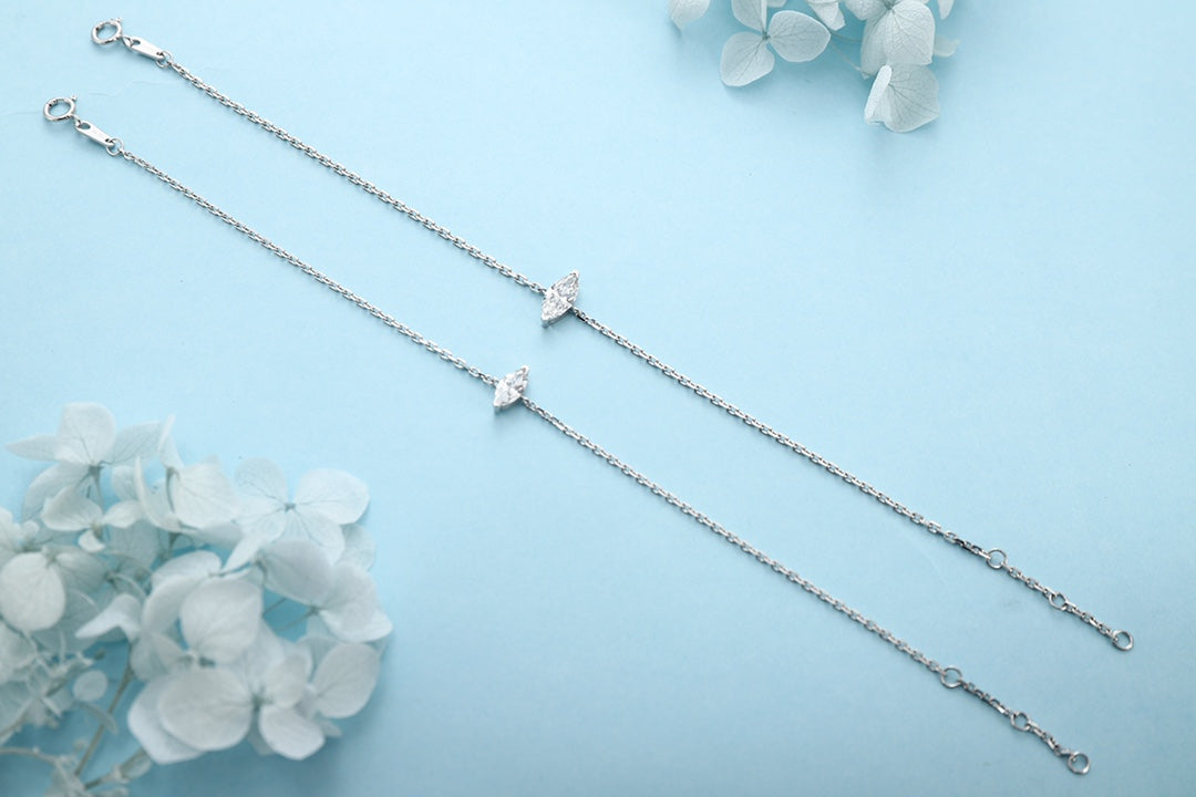 PT950 0.55ct Lab Grown Diamond Marquise Shape Bracelet