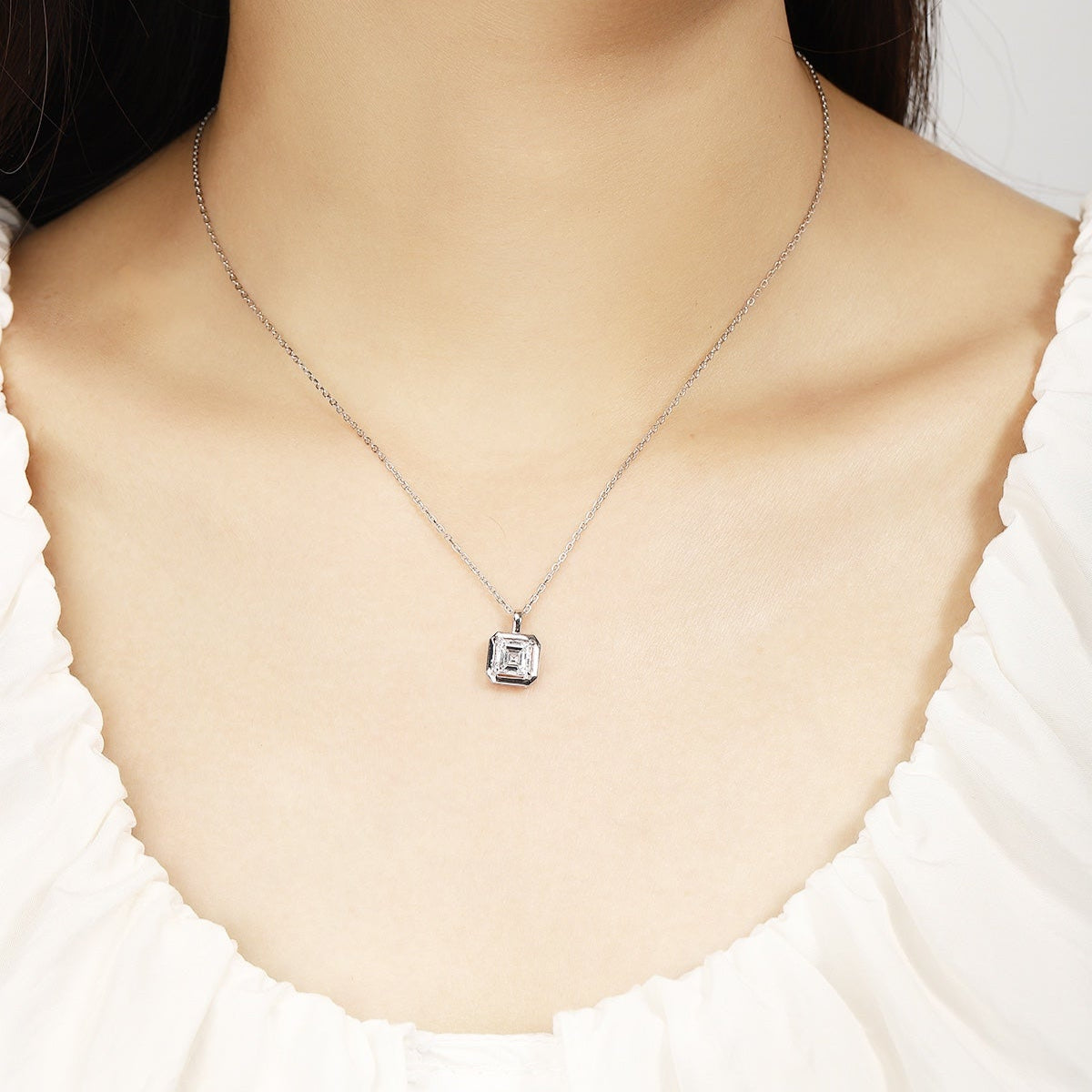 PT950 1.08ct Lab Grown Diamond ASSCHER Cut Pendant (without chain)