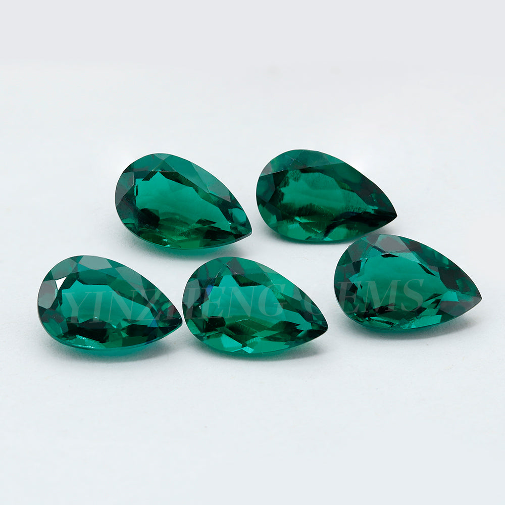 Hydrothermal Lab Zambian Emerald Cushion Pear Shape