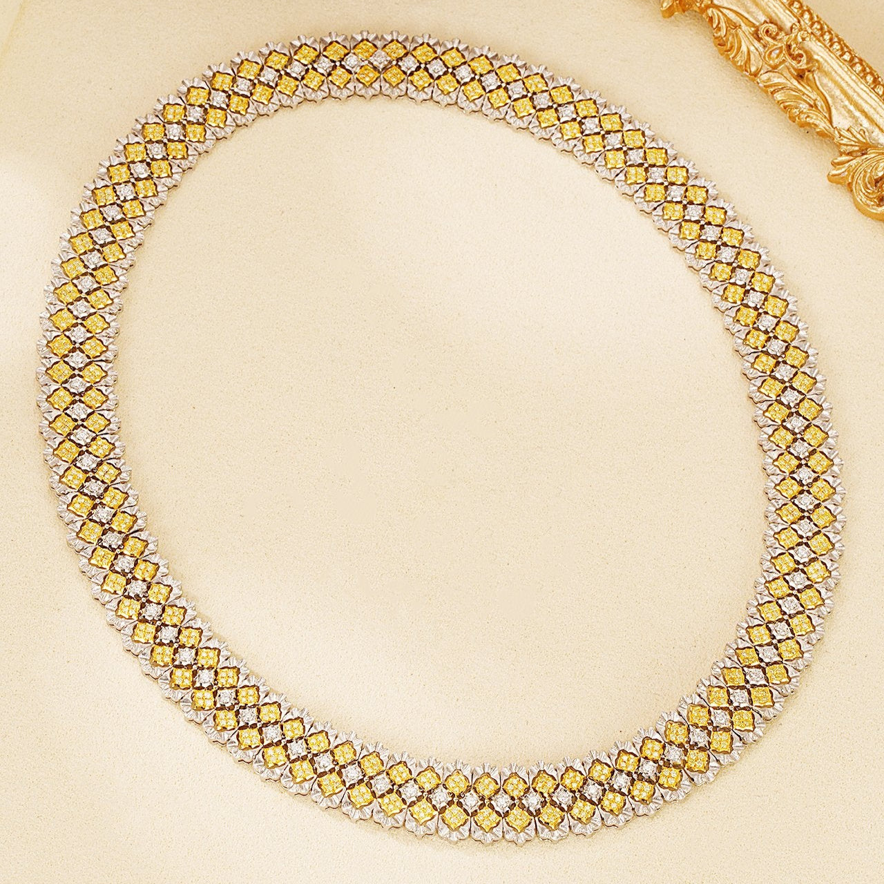14K Luxury Full Set Yellow Diamond Chain