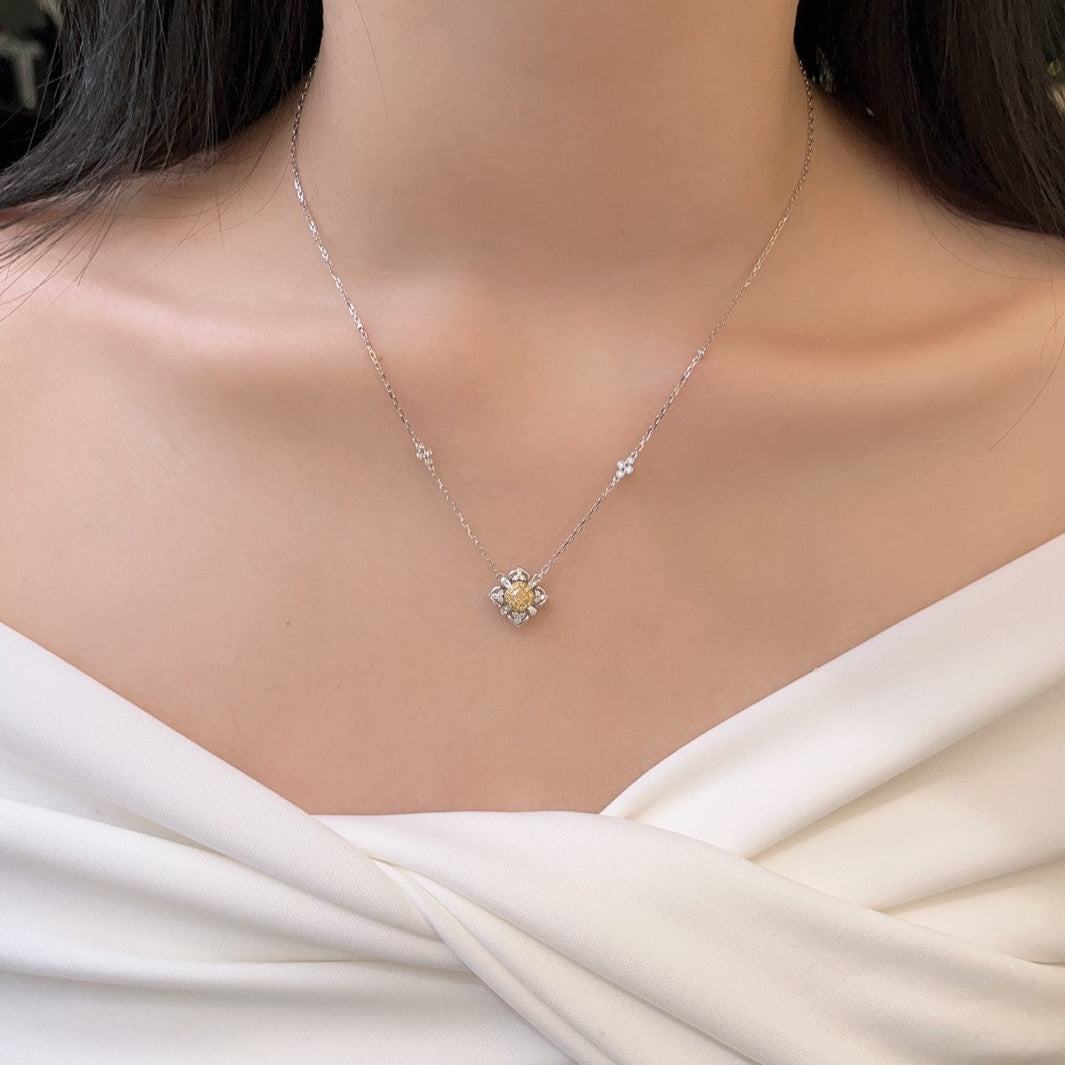 Yellow Diamond Cloud Pillow Pendant