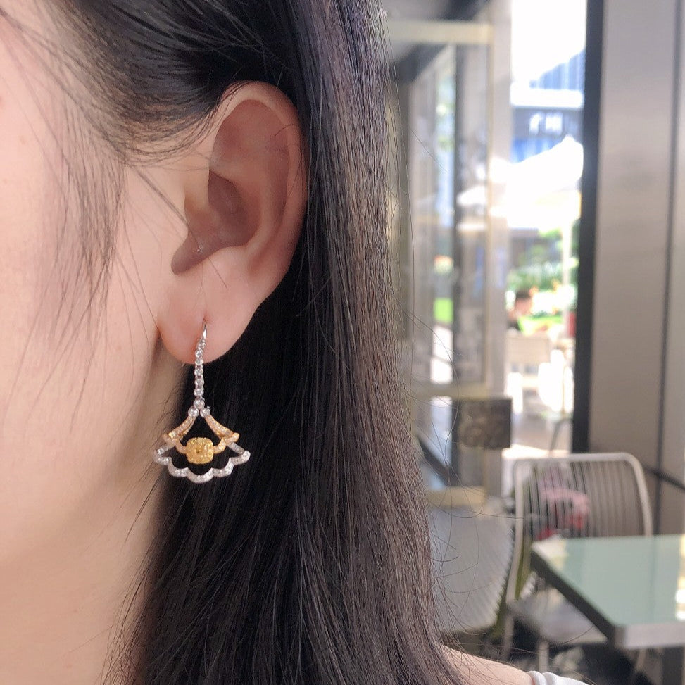 Lab Grown Diamond Yellow Diamond Skirt Earrings