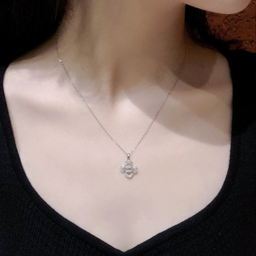 14K Lab Grown Diamond Clover Sugar Pendant