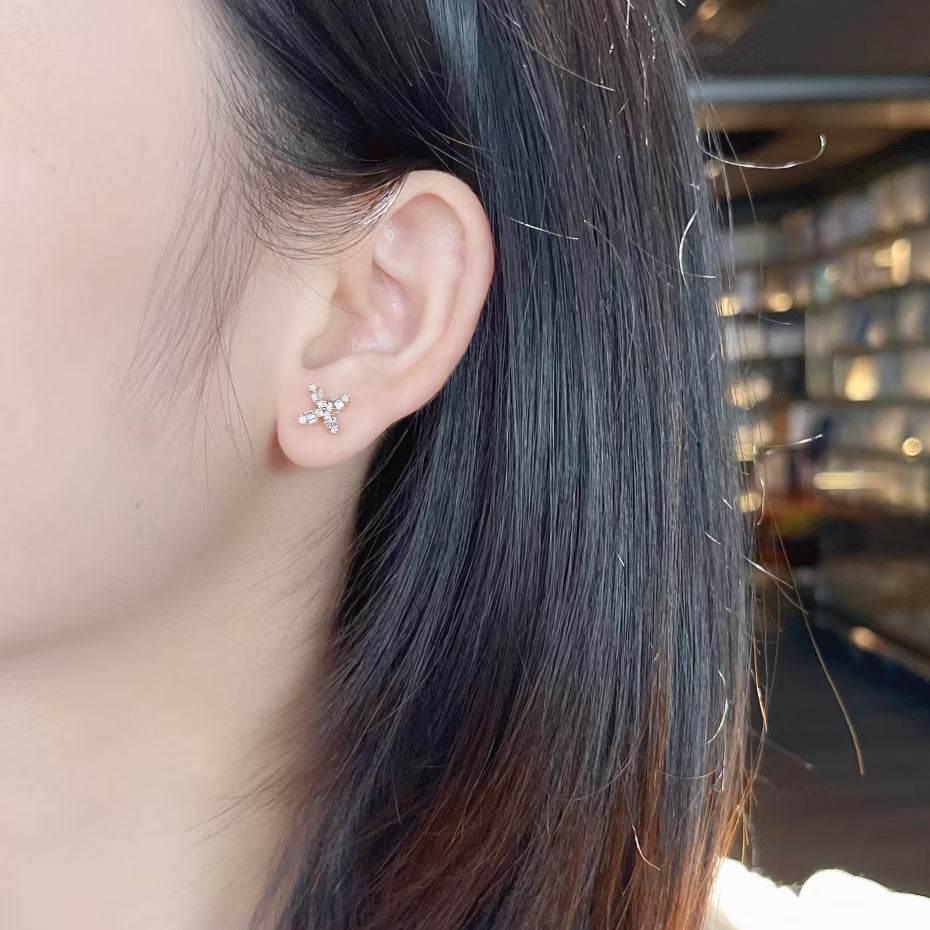 Lab Grown Diamond Four Leaf Marquise Earrings