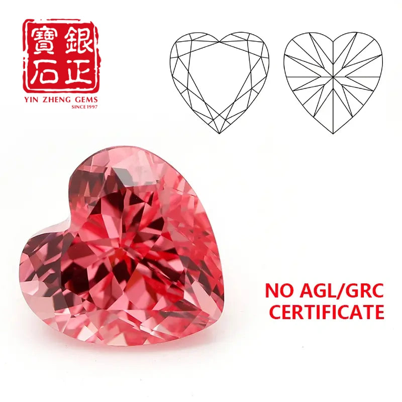 Czochralski Lab Grown Papalacha Sapphire Heart Shape