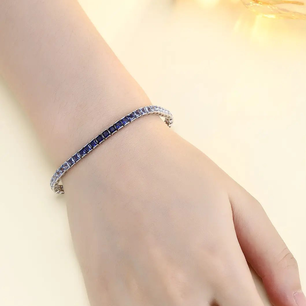 S925 Silver Cultivated Colored Blue Treasure Bracelet