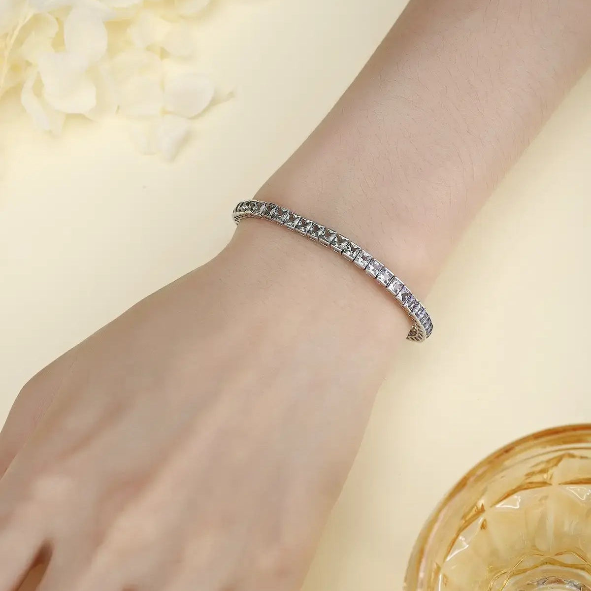 S925 Silver Blue&Green Cultivated Colored Blue Treasure Bracelet