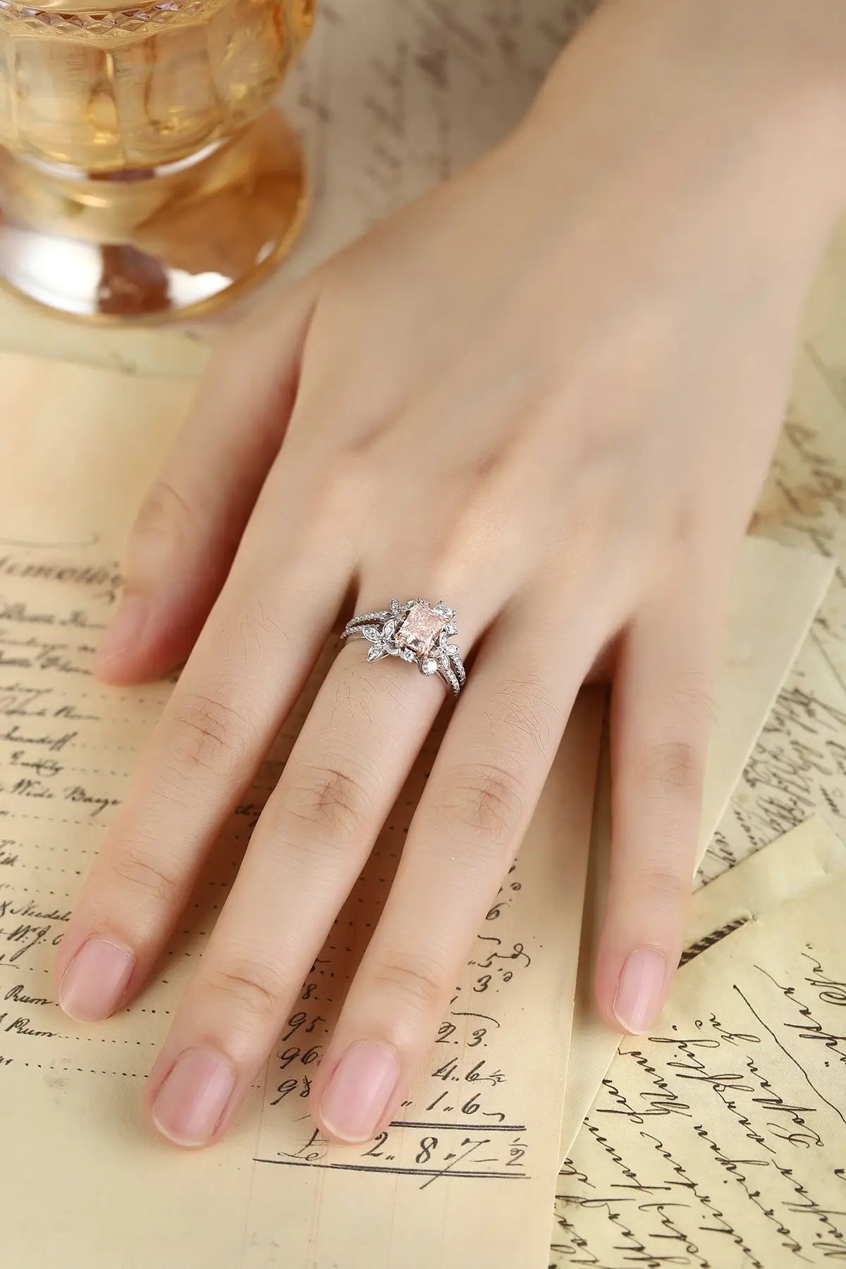 PT950+18K Gold 1.32ct Lab Grown Pink Diamond Ring