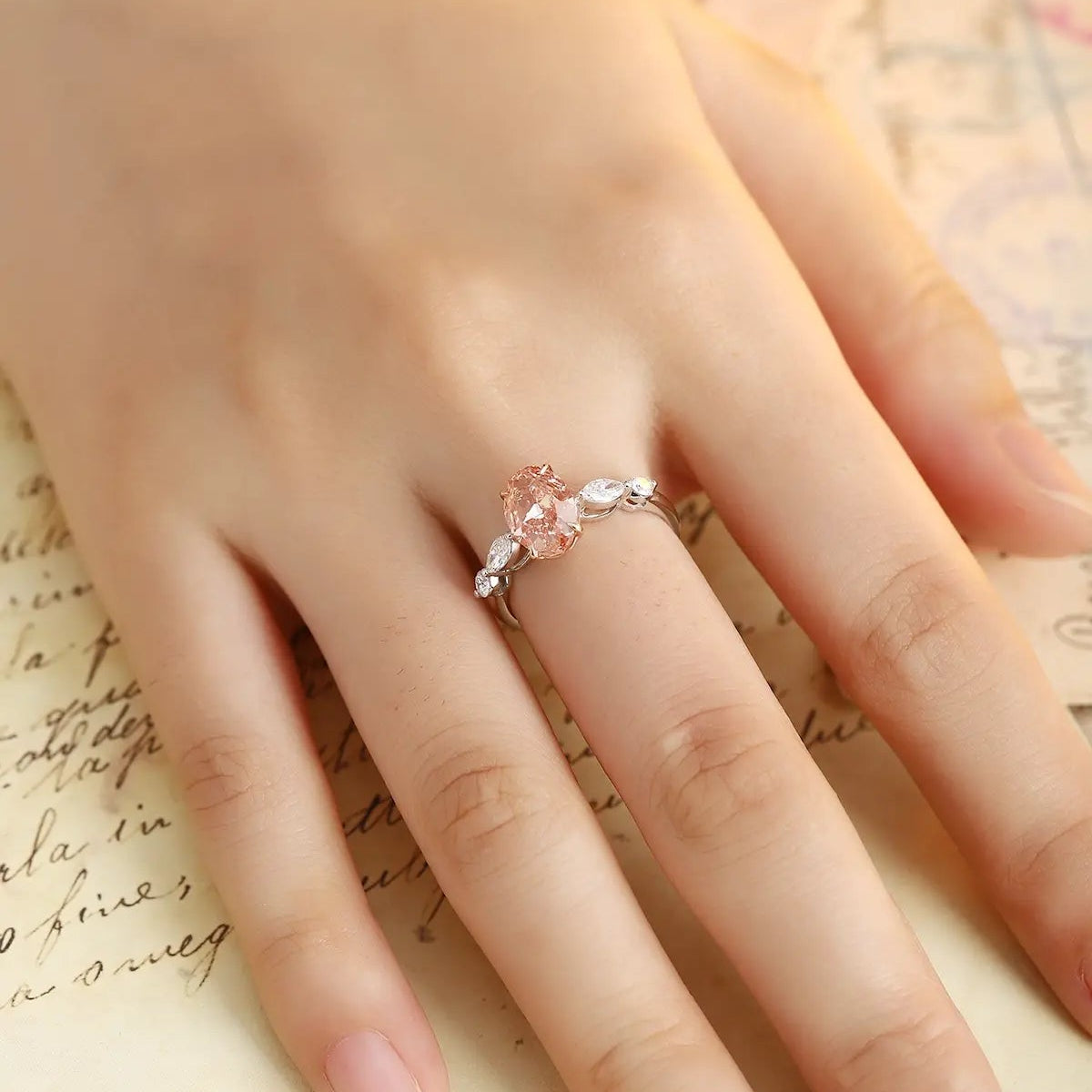 PT950 + 18K Lab Grown Red Diamond Ring