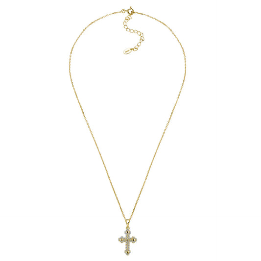 S925 Silver-plated 18K White Gold Moissanite Cross Pendant 0.31 ct