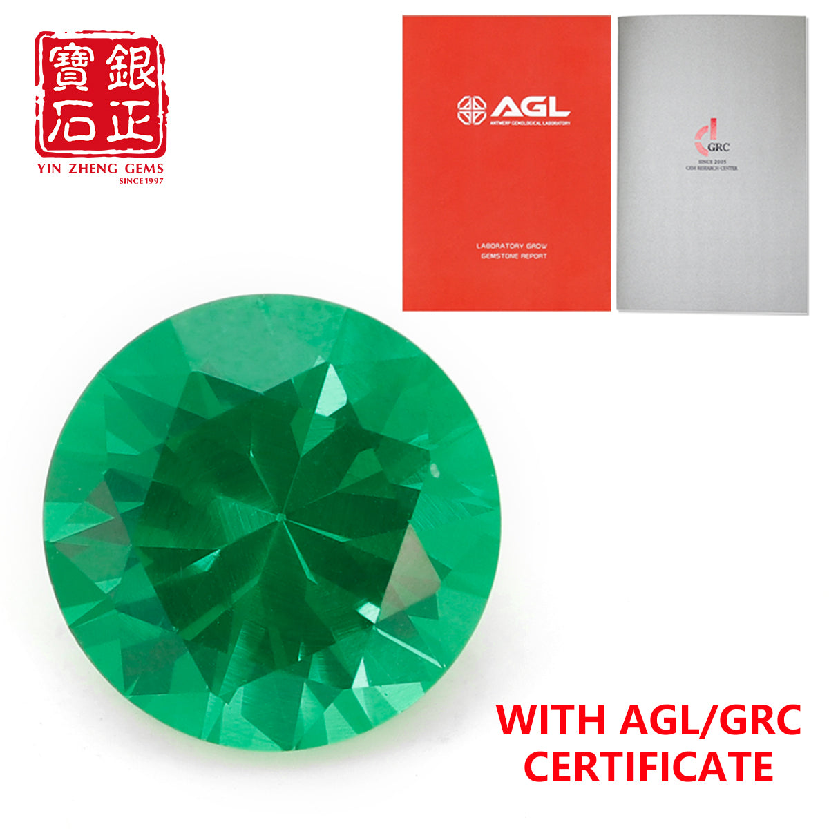 Flame Melted Lab Grown Tsavorite Round Shape