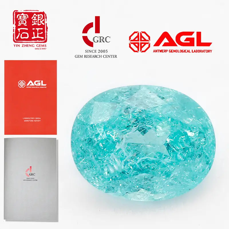 Czochralski Lab Grown Crushed Ice Paraiba Ova Shape