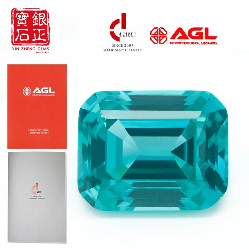 Flame Melted Paraiba Emerald Cut