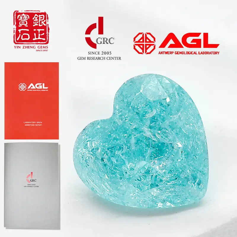 Czochralski Lab Grown Crushed Ice Paraiba Heart Shape