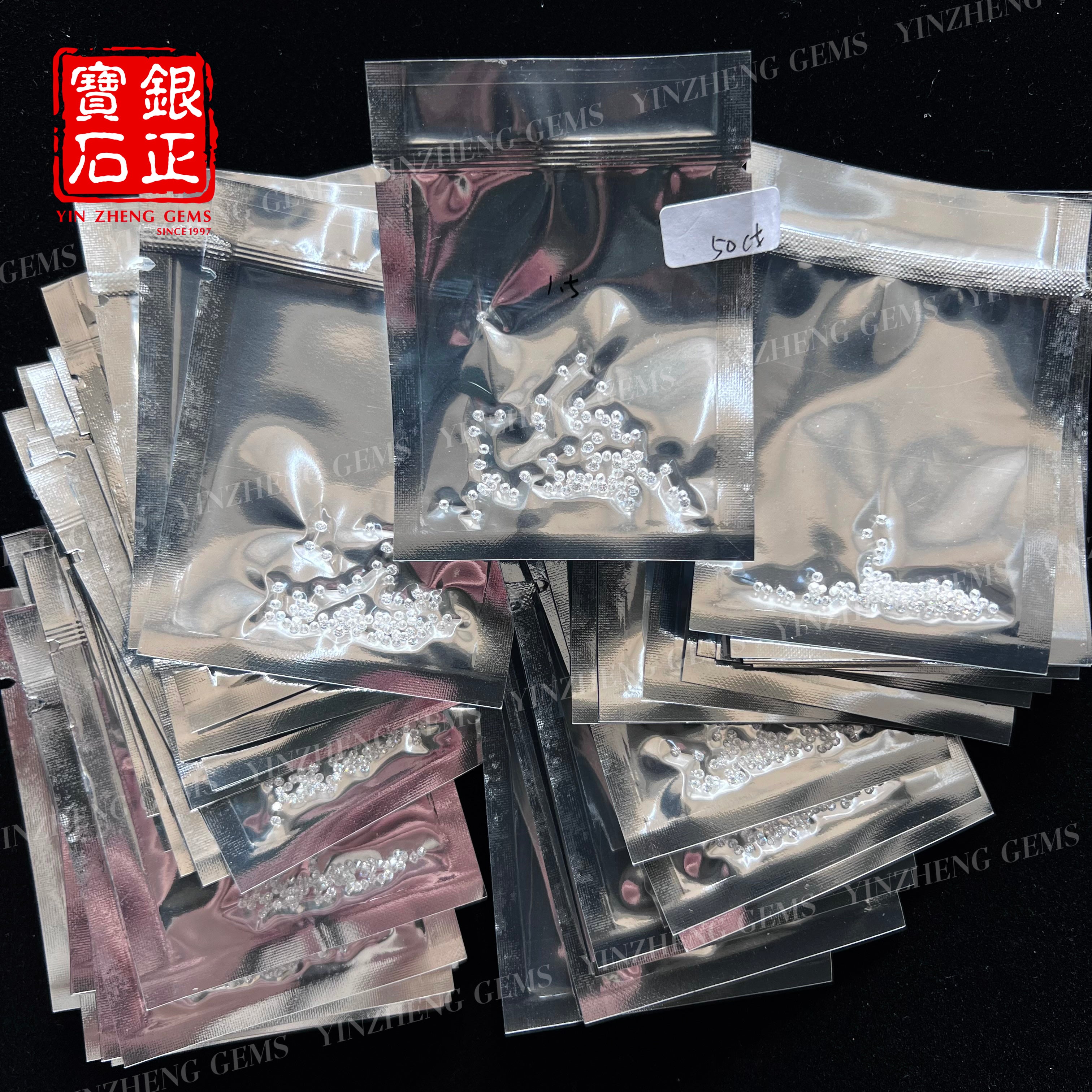 YinZheng 6A Grade Round Shape D Color Small Size Moissanite 0.8-2.9mm 1ct/Pack