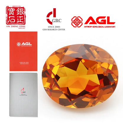 Fanta Orange Color Flame Melted Lab Grown Sapphire Oval Shape