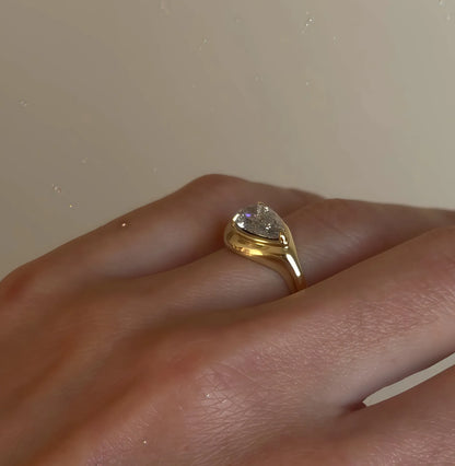 Bestseller 1~2CT Bezel Set Moissanite Wedding Ring, 18K Gold Plated S925 Silver