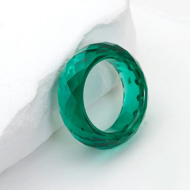 Multi-Color Faceted Moissanite Ring White & Green Moissanite Fashion Band| Customizable Gemstone Jewelry For Men Women