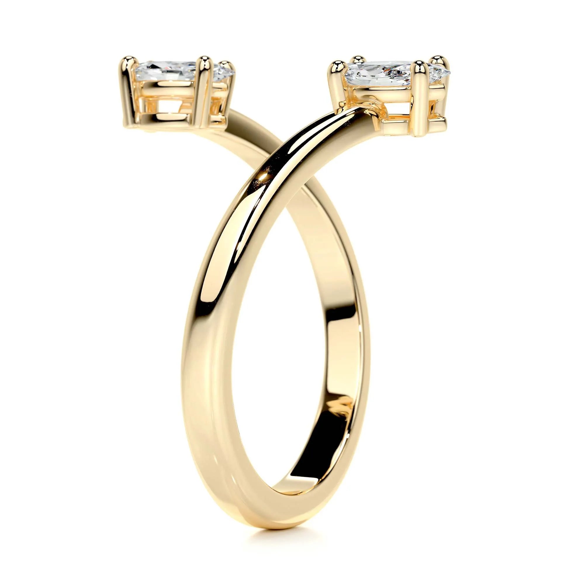 Split Shank Moissanite Gold Plated S925 Silver Ring