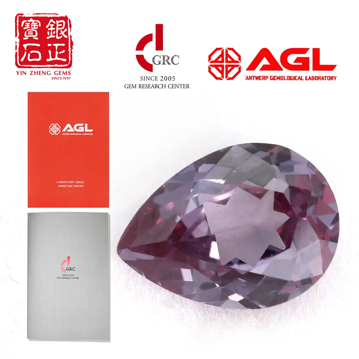 5A Lab Alexander red Corundum Pear Cut