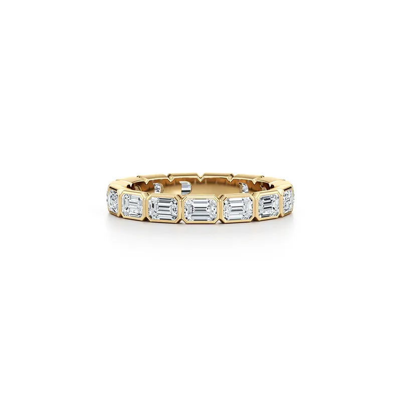10pt 15pt 30pt 50pt Full Pave Stackable Band Ring|Light Luxury Dainty S925 Sterling Silver Moissanite Ring