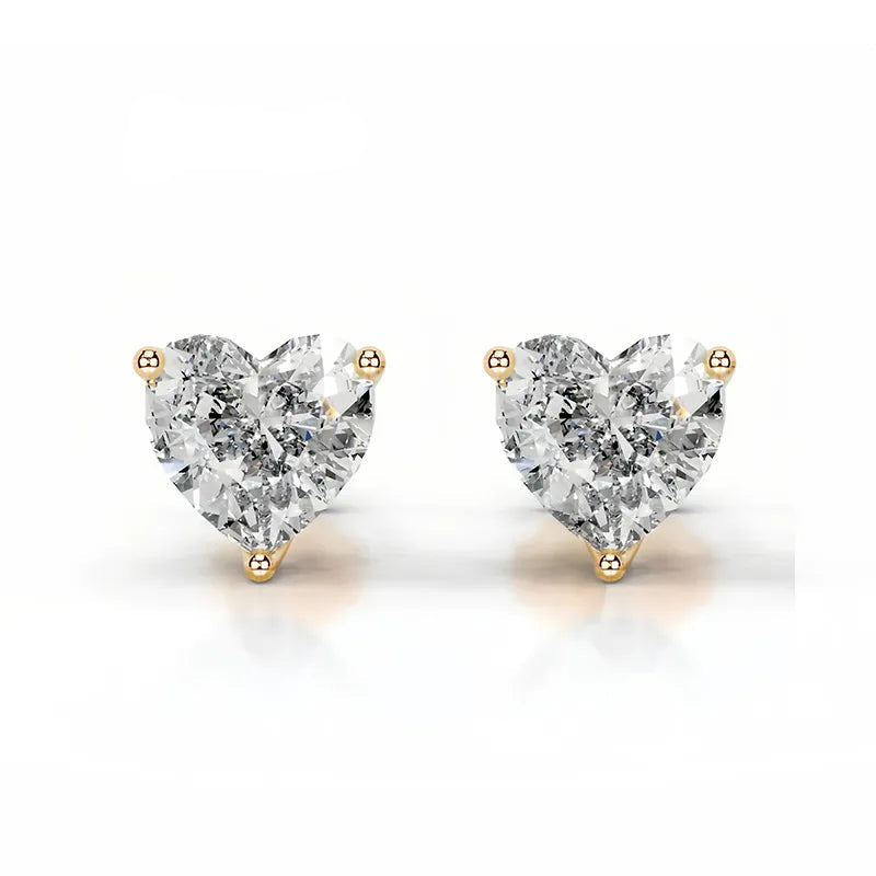 1CT Moissanite Stud Earrings | Tulip Four-Prong S925 Silver 18K Gold Plated