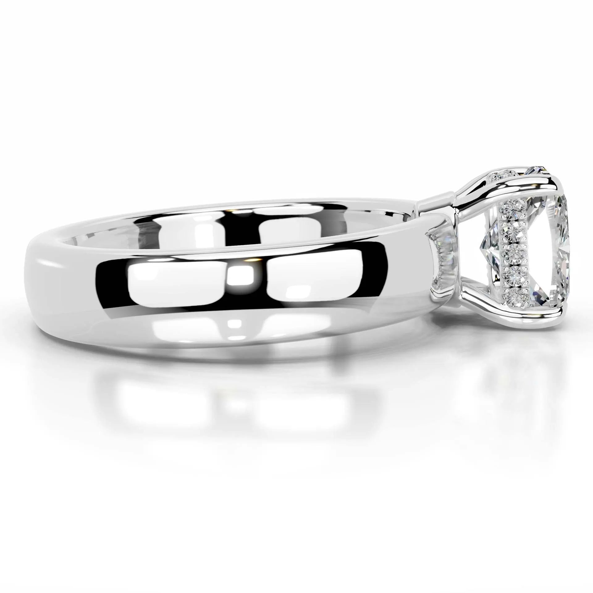 Luxury Wide Band 2CT Moissanite Wedding Ring| S925 Sterling Silver Plated 18K Gold Elegant Daily Jewelry