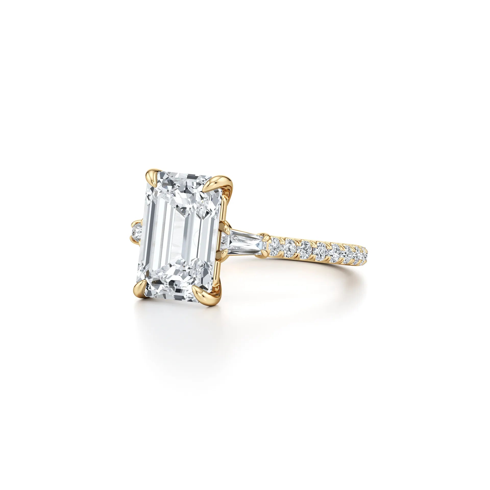 2CT Three Stone Moissanite Ring Women | 18K Gold Plated S925 Silver Luxury Engagement Ring