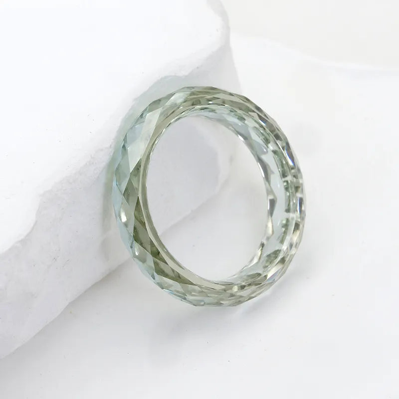 Multi-Color Faceted Moissanite Ring White & Green Moissanite Fashion Band| Customizable Gemstone Jewelry For Men Women