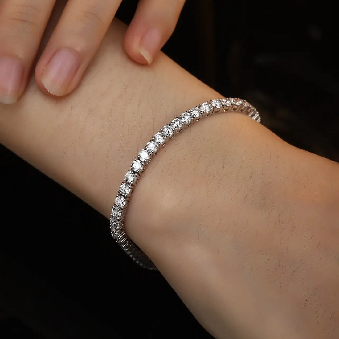 PT950 Lab Grown Diamond Tennis Bracelet(Round 0.12ct)