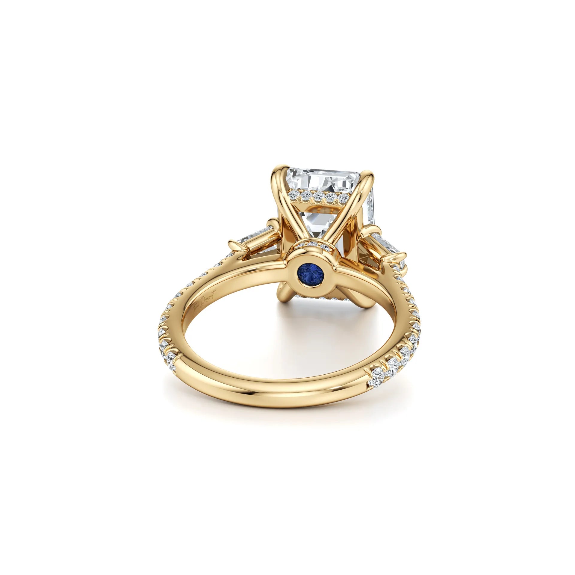 2CT Three Stone Moissanite Ring Women | 18K Gold Plated S925 Silver Luxury Engagement Ring