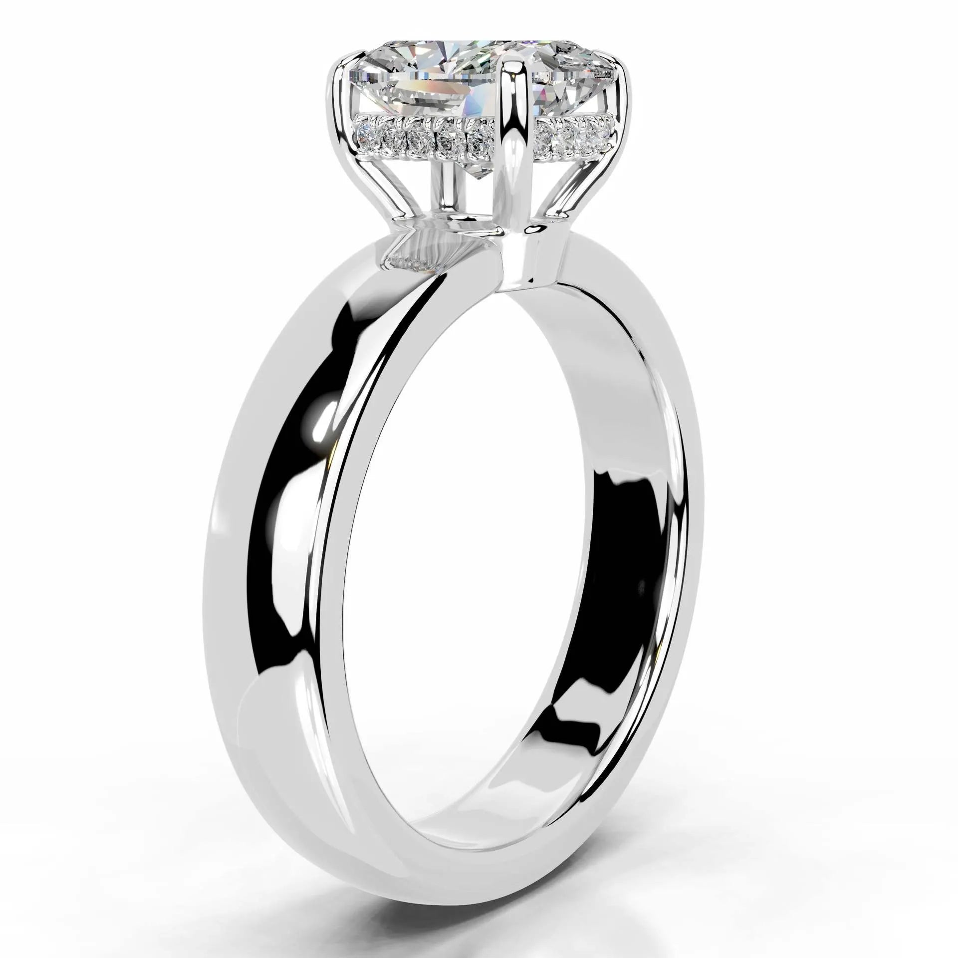 Luxury Wide Band 2CT Moissanite Wedding Ring| S925 Sterling Silver Plated 18K Gold Elegant Daily Jewelry