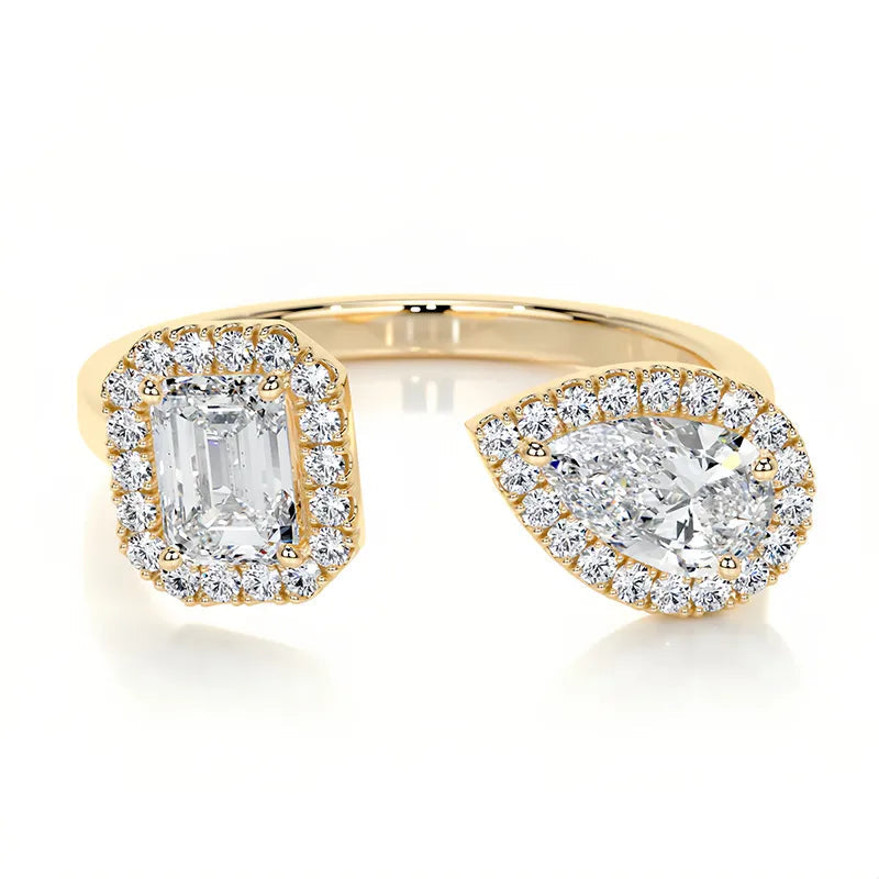 Split Shank Moissanite Gold Plated S925 Silver Ring