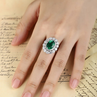 PT950 4.29ct Lad Grown Emerald Rings