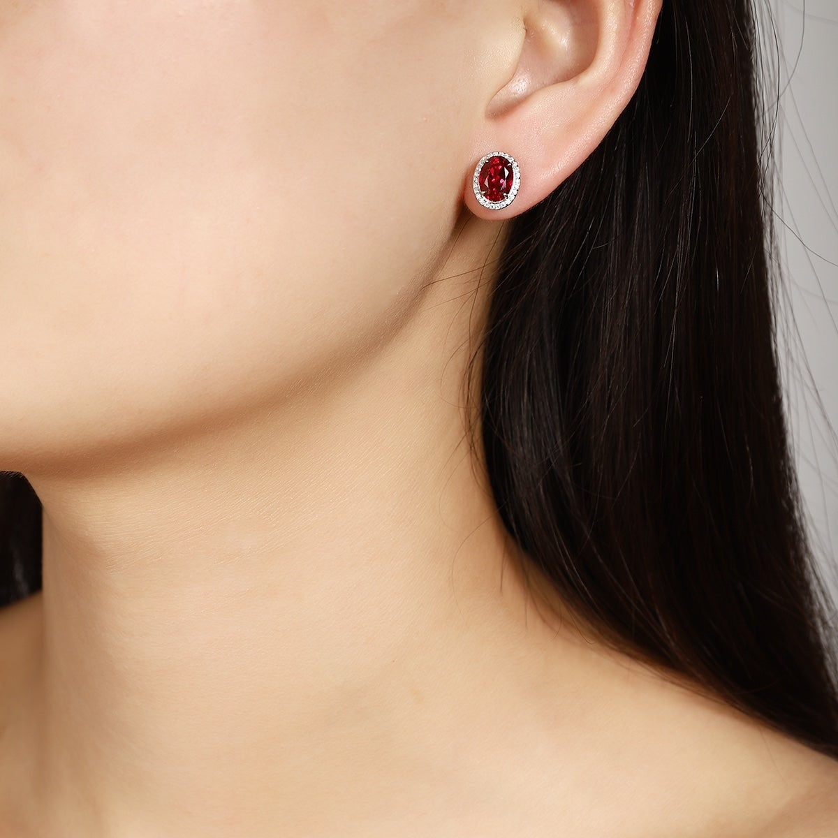 S925 Silver 3.48ct Lab Ruby Treasure Earnail A