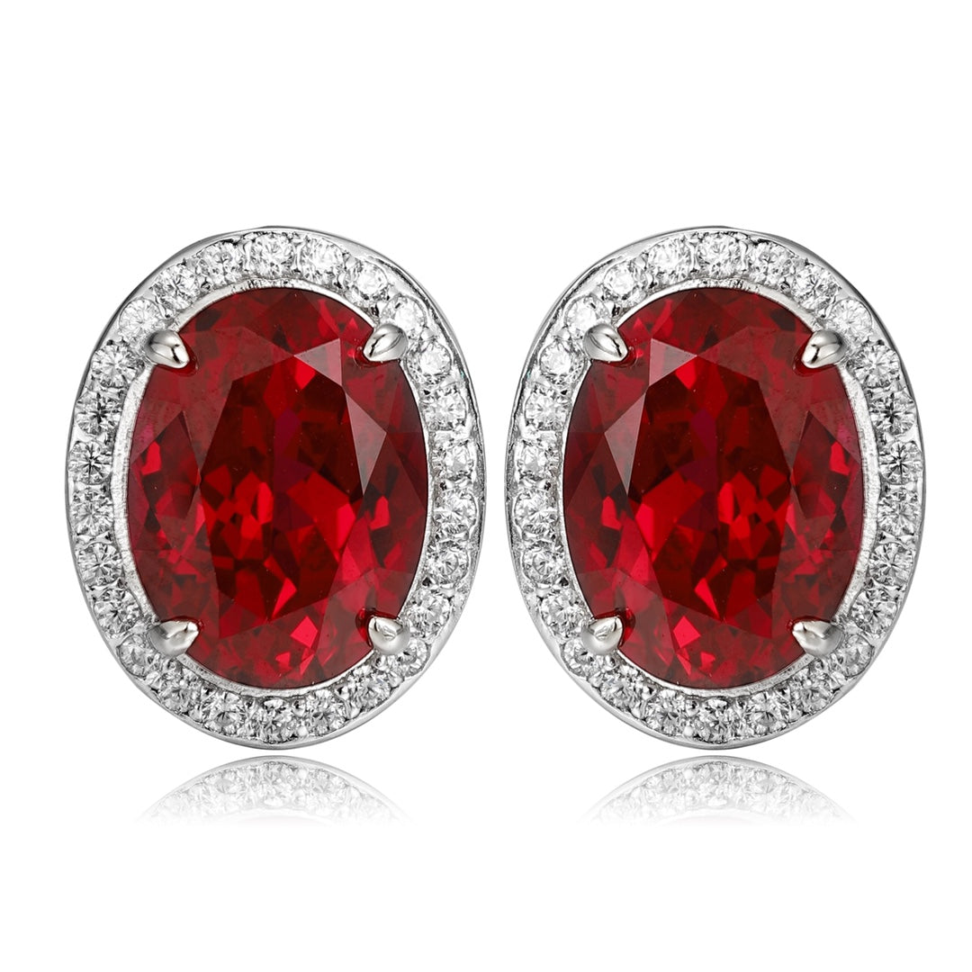 S925 Silver 3.48ct Lab Ruby Treasure Earnail A