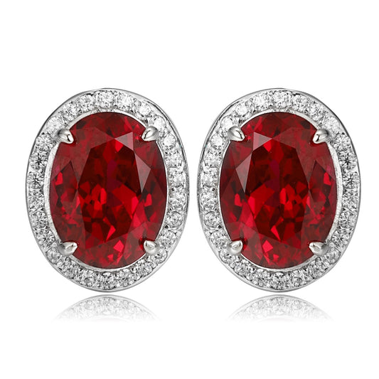 S925 Silver 3.48ct Lab Ruby Treasure Earnail A