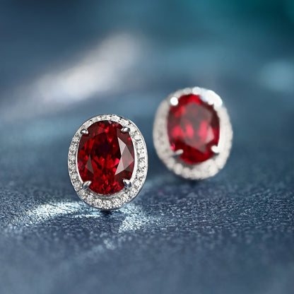 S925 Silver 3.48ct Lab Ruby Treasure Earnail A