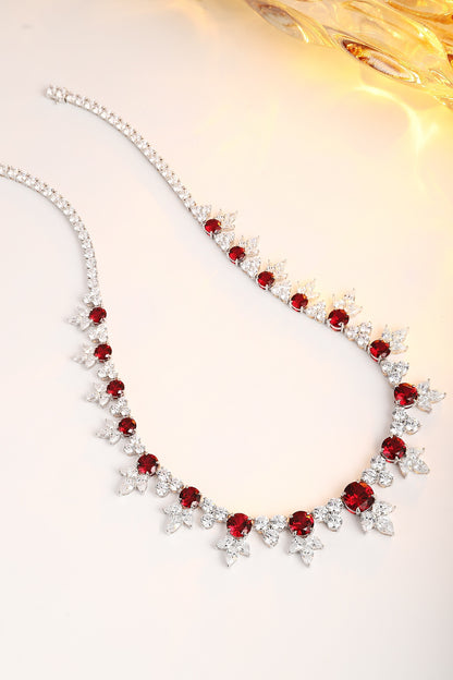 S925 Silver 28.35ct Lab Grown Ruby Treasure Necklace W