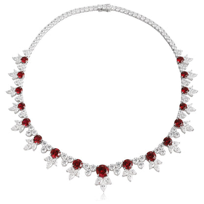 S925 Silver 28.35ct Lab Grown Ruby Treasure Necklace W