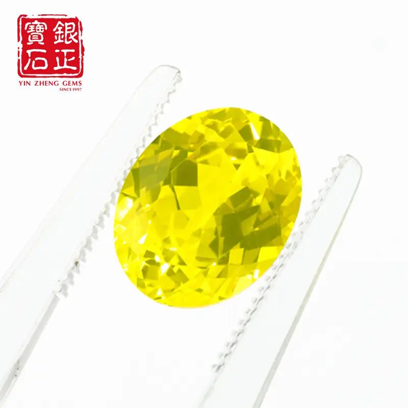 Flame Melted Yellow Yag Oval Shape