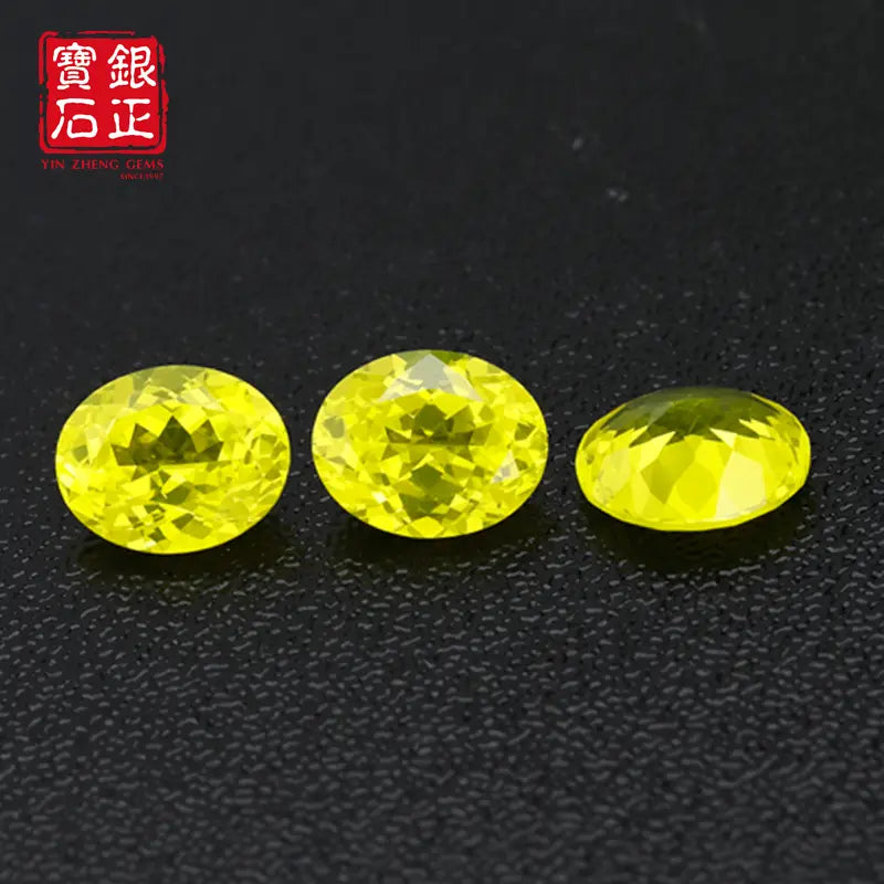 Flame Melted Yellow Yag Oval Shape