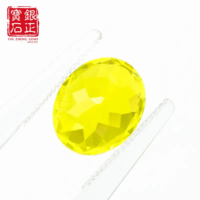 Flame Melted Yellow Yag Oval Shape