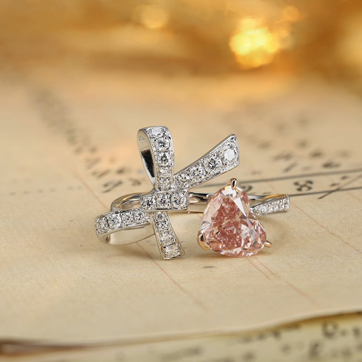 PT950 18K 1.55ct Lab Grown Colored Pink Diamond Ring