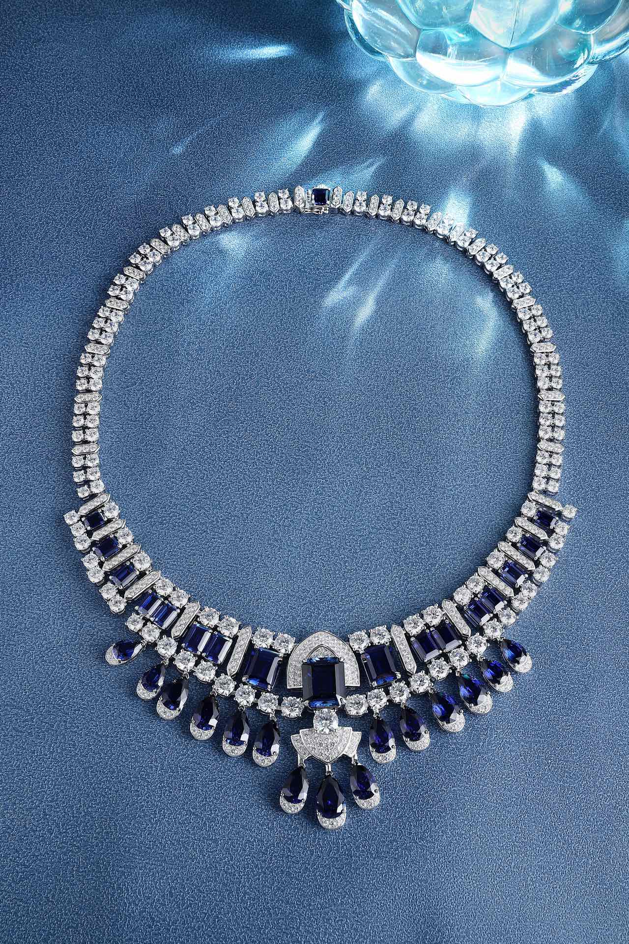 S925 Silver 82.96ct Lab Grown Blue Treasure Necklace